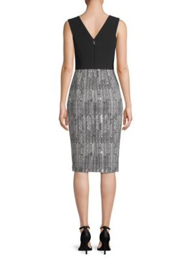 Shop Jason Wu Herringbone Jacquard Dress In Black Chalk