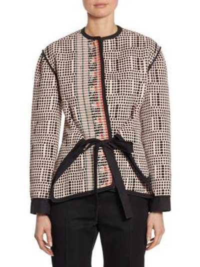 Shop Jil Sander Split-side Wool Jacket In Blush Multi
