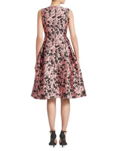 Shop Erdem Indra Midi Dress In Pink Black