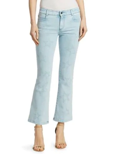 Shop Stella Mccartney The Skinny Light Wash Flare Jeans In Azzurro