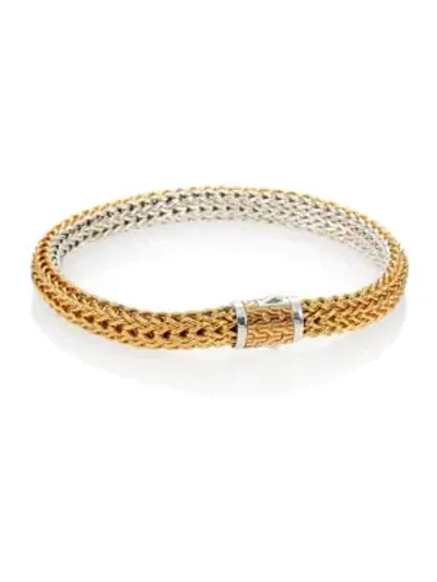 Shop John Hardy Women's Classic Chain 18k Yellow Gold & Sterling Silver Small Reversible Bracelet In Silver Gold