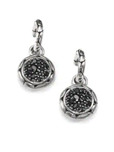 Shop John Hardy Women's Kali Black Sapphire & Sterling Silver Small Hoop Drop Earrings In Silver Black