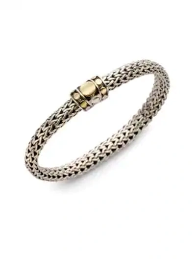 Shop John Hardy Women's Dot 18k Yellow Gold & Sterling Silver Small Chain Bracelet In Gold Silver