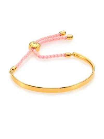 Shop Monica Vinader Fiji Friendship Bracelet In Gold Pink