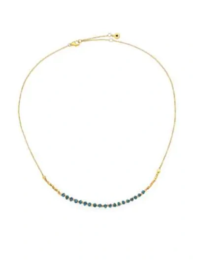 Shop Astley Clarke Biography Ocean Quartz Beaded Necklace In Gold Lapis