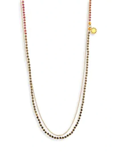 Shop Astley Clarke Purple Haze Degrade Biography Necklace In Gold Multi