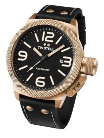 Shop Tw Steel Canteen Automatic Rose-gold Stainless Steel Watch In Black Gold