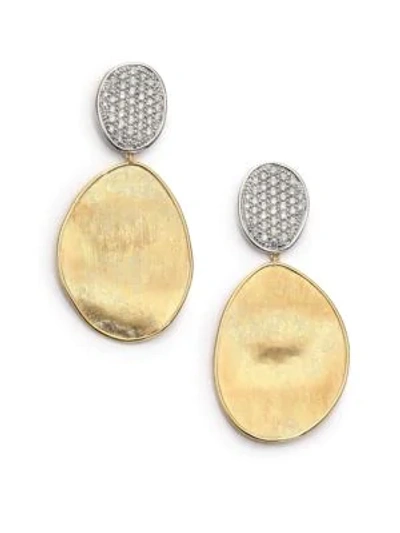 Shop Marco Bicego Women's Lunaria Diamond & 18k Yellow Gold Large Drop Earrings In Gold Diamond