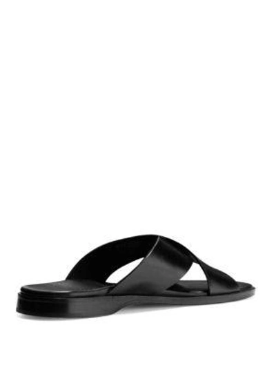 Shop Cole Haan Goldwyn Leather Criss Cross Sandals In Black