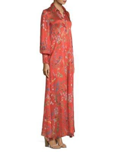Shop Alexis Irina Floral Caftan Dress In Red