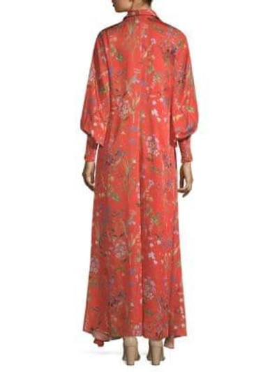 Shop Alexis Irina Floral Caftan Dress In Red