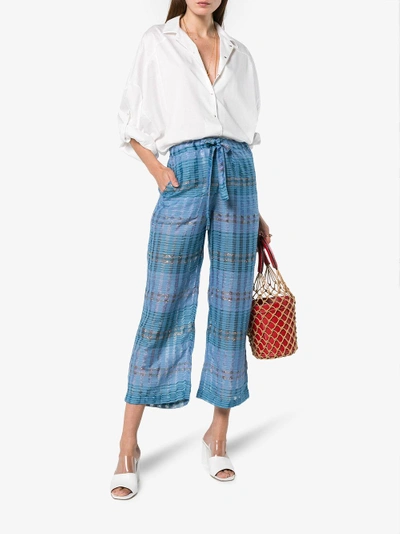 Shop A Peace Treaty Arima Cropped Trousers In Blue