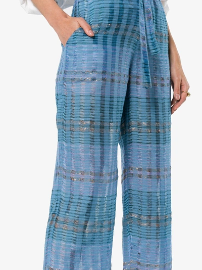 Shop A Peace Treaty Arima Cropped Trousers In Blue