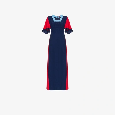 Shop Staud Lagoon Shortsleeved Dress In Blue