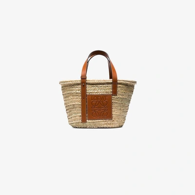 Shop Loewe Logo Medium Basket Bag In Nude/neutrals