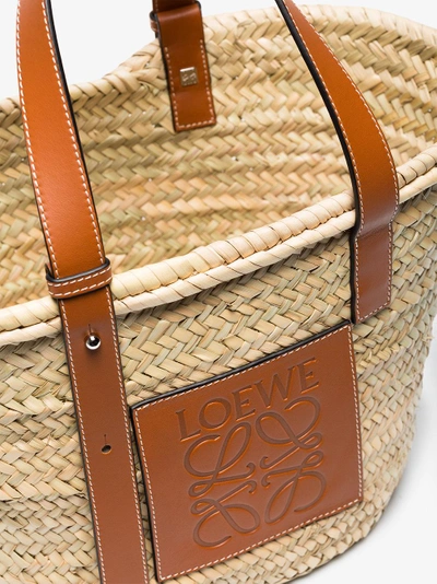 Shop Loewe Logo Medium Basket Bag In Nude/neutrals