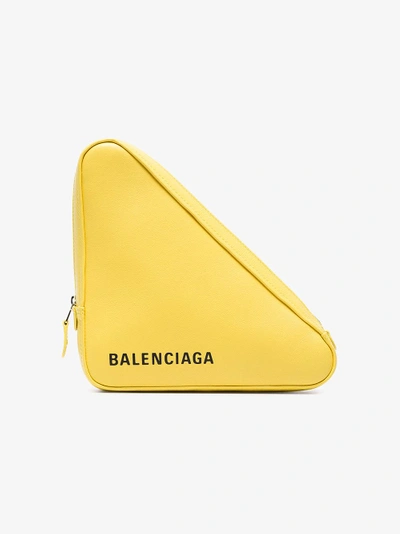 Shop Balenciaga Dreieckige Clutch In Yellow/orange