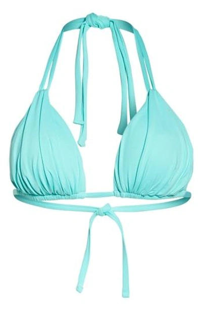 Shop La Blanca Island Blanca Halter Bikini Top In Seafoam