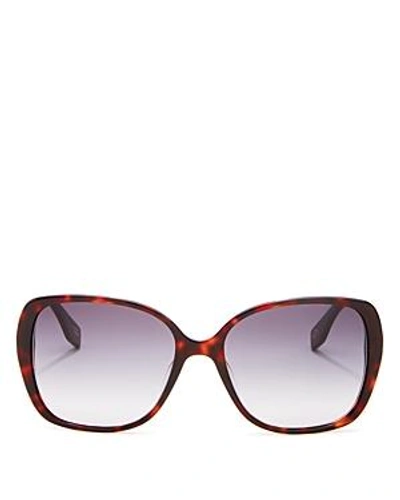 Shop Marc Jacobs Women's Square Sunglasses, 56mm In Dark Havana/dark Gray