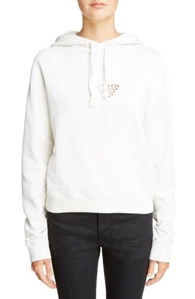 Shop Saint Laurent I Love Sl Hoodie In Craie