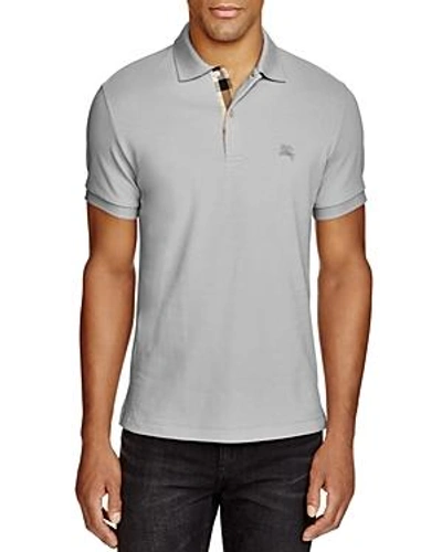 Shop Burberry Regular Fit Polo Shirt In Pale Grey