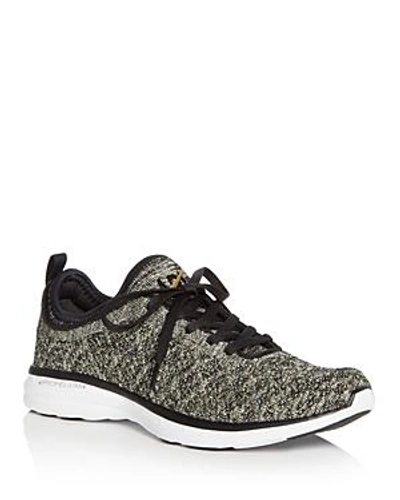 Shop Apl Athletic Propulsion Labs Women's Techloom Phantom Lace Up Sneakers In Black/silver/gold