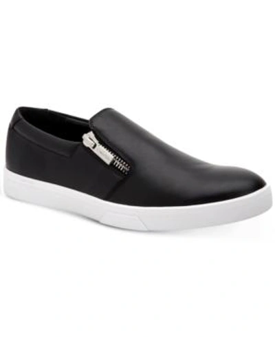 Shop Calvin Klein Men's Ibiza Nappa Textured Leather Sneakers Men's Shoes In Black