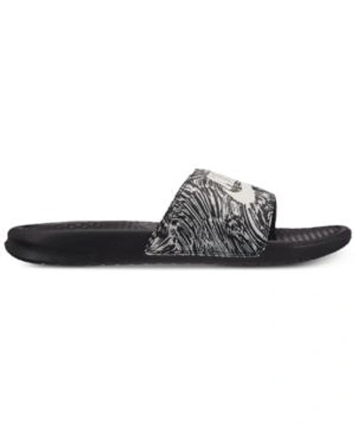 Shop Nike Men's Benassi Jdi Print Slide Sandals From Finish Line In Black/summit White