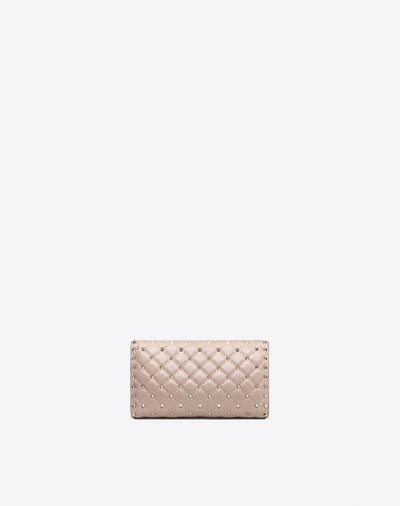 Shop Valentino Garavani Rockstud Spike Nappa Leather Crossbody Clutch Bag In Poudre