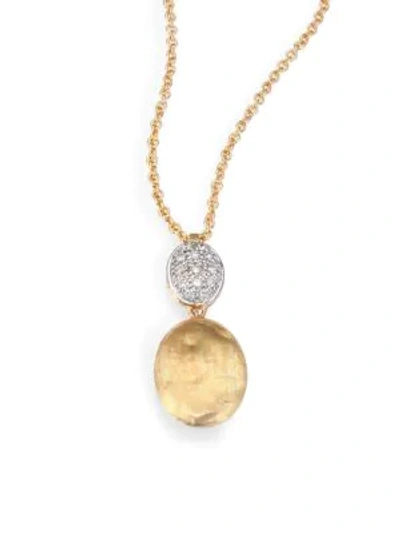 Shop Marco Bicego Women's Siviglia Diamond & 18k Yellow Gold Drop Pendant Necklace In Gold White Gold