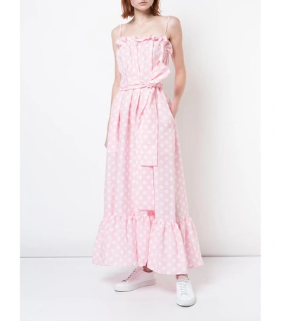 Shop Lisa Marie Fernandez Liz Polka Dot Maxi Dress In Pink