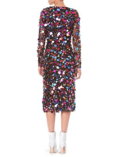 Shop Carolina Herrera Embellished Wrap-dress In Black Multi