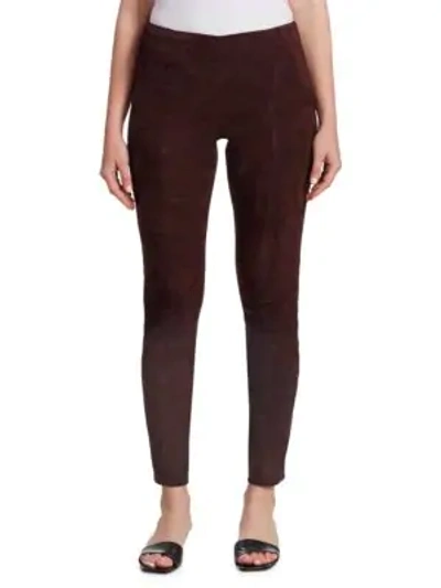 Shop The Row Cosso Suede Trousers In Mahogany