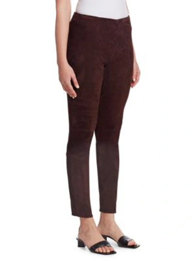 Shop The Row Cosso Suede Pants In Mahogany