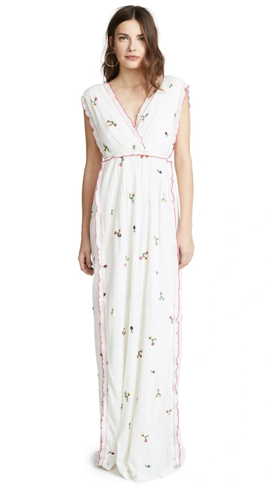 Shop Intropia Sleeveless Maxi Dress In Off White