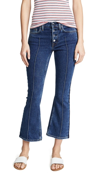 Shop Cotton Citizen The Fly Flare Crop Jeans In Indigo Shadow