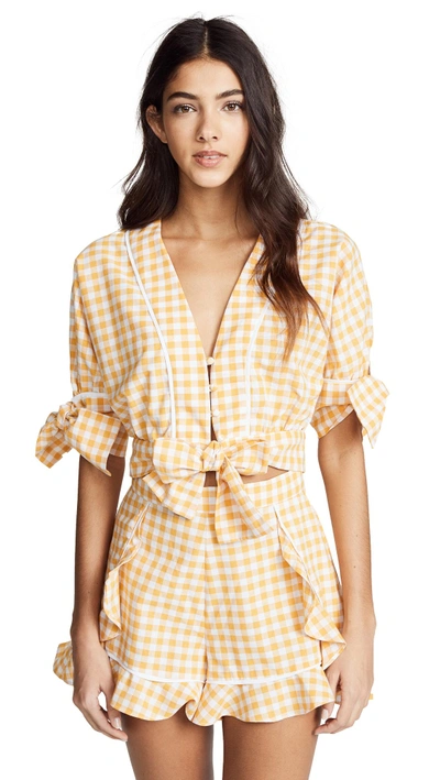 Shop The Fifth Label Idyllic Top In Buttercup With White