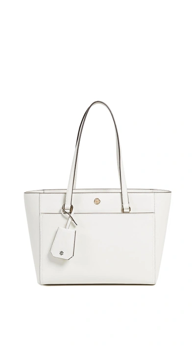 Shop Tory Burch Robinson Small Tote In Birch/shell Pink