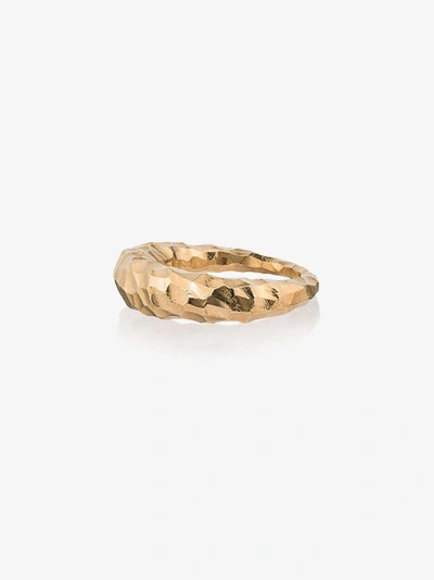 Shop All Blues Gold Vermeil Carved Fat Snake Ring In Metallic