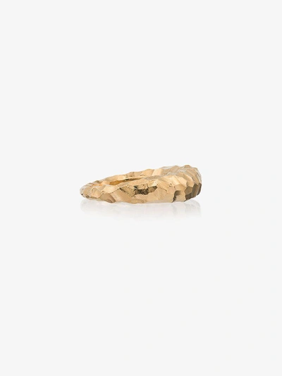 Shop All Blues Gold Vermeil Carved Fat Snake Ring In Metallic