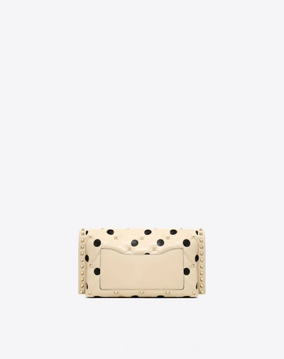 Shop Valentino Polka Dot Candystud Shoulder Bag In Light Ivory