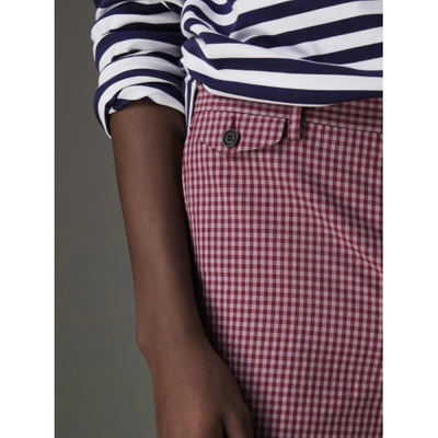 Burberry 깅엄 코튼 데일러드 쇼츠 In Elderberry
