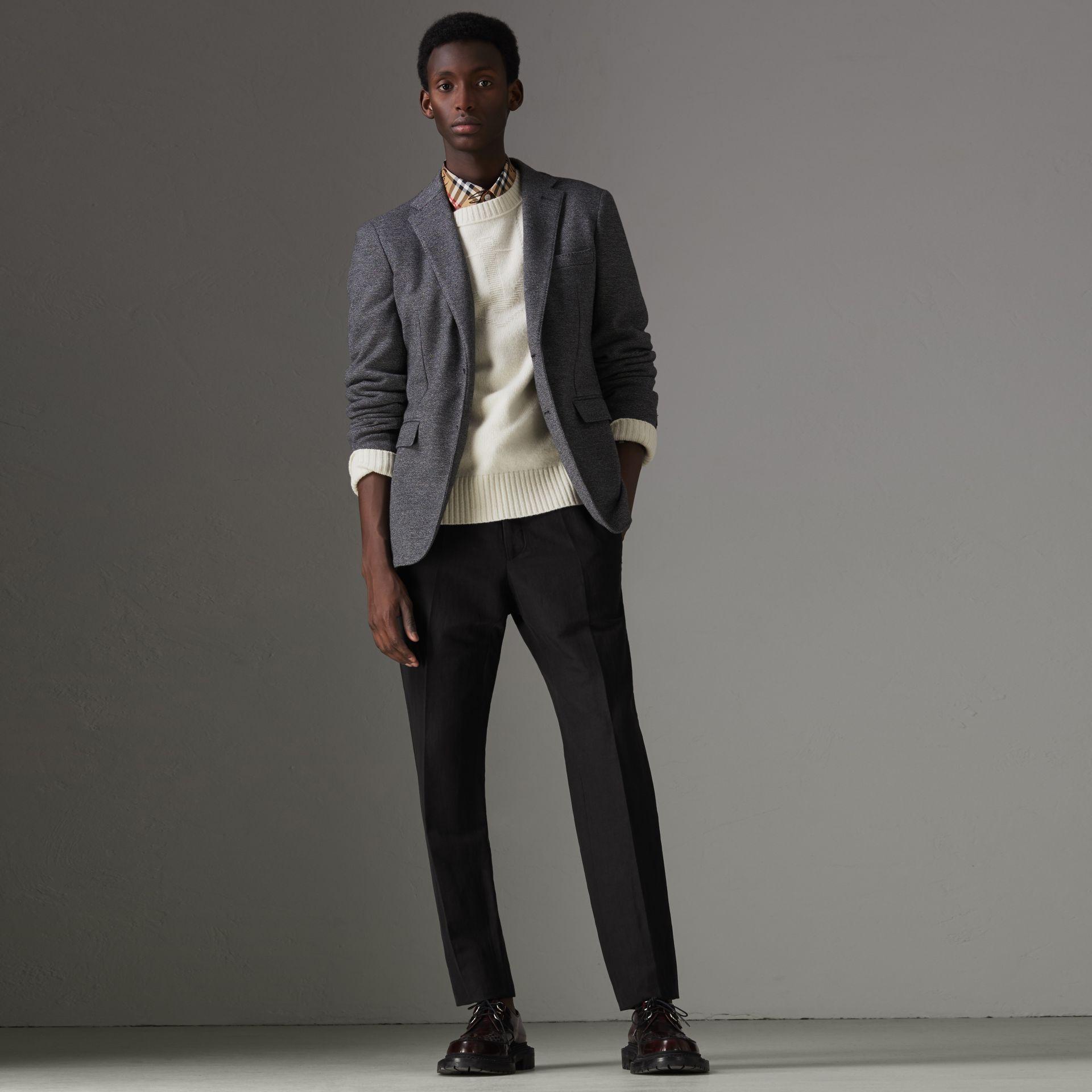 Burberry Linen Silk Tailored Trousers In Black | ModeSens
