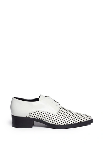 Stella Mccartney Black & White Check Scarpa Derby Shoes In White / Black