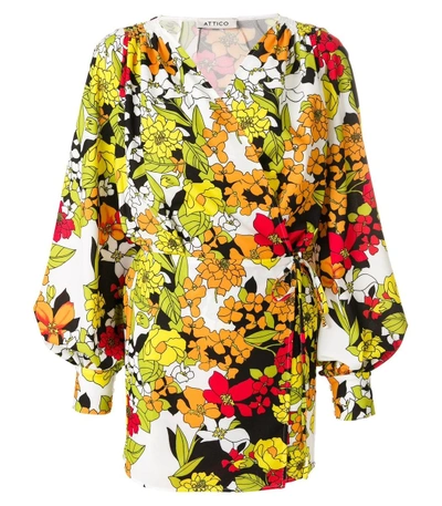 Shop Attico Multicolor Floral Print Dress