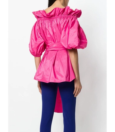 Shop Stella Mccartney Pink Off The Shoulder Belted Blouse