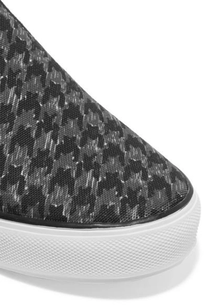 Shop Vetements Logo-print Collapsible-heel Canvas Slip-on Sneakers In Black