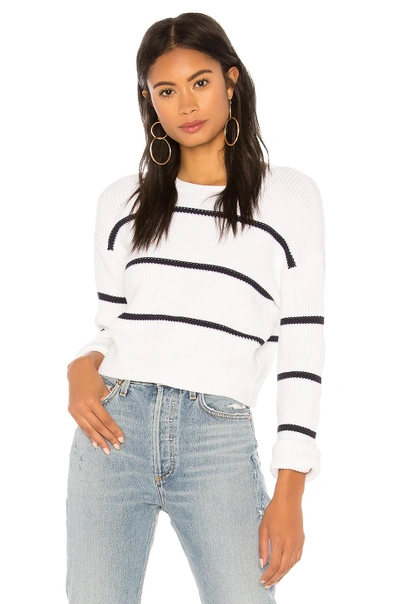 Shop Vince Racked Rib Stripe Sweater In White