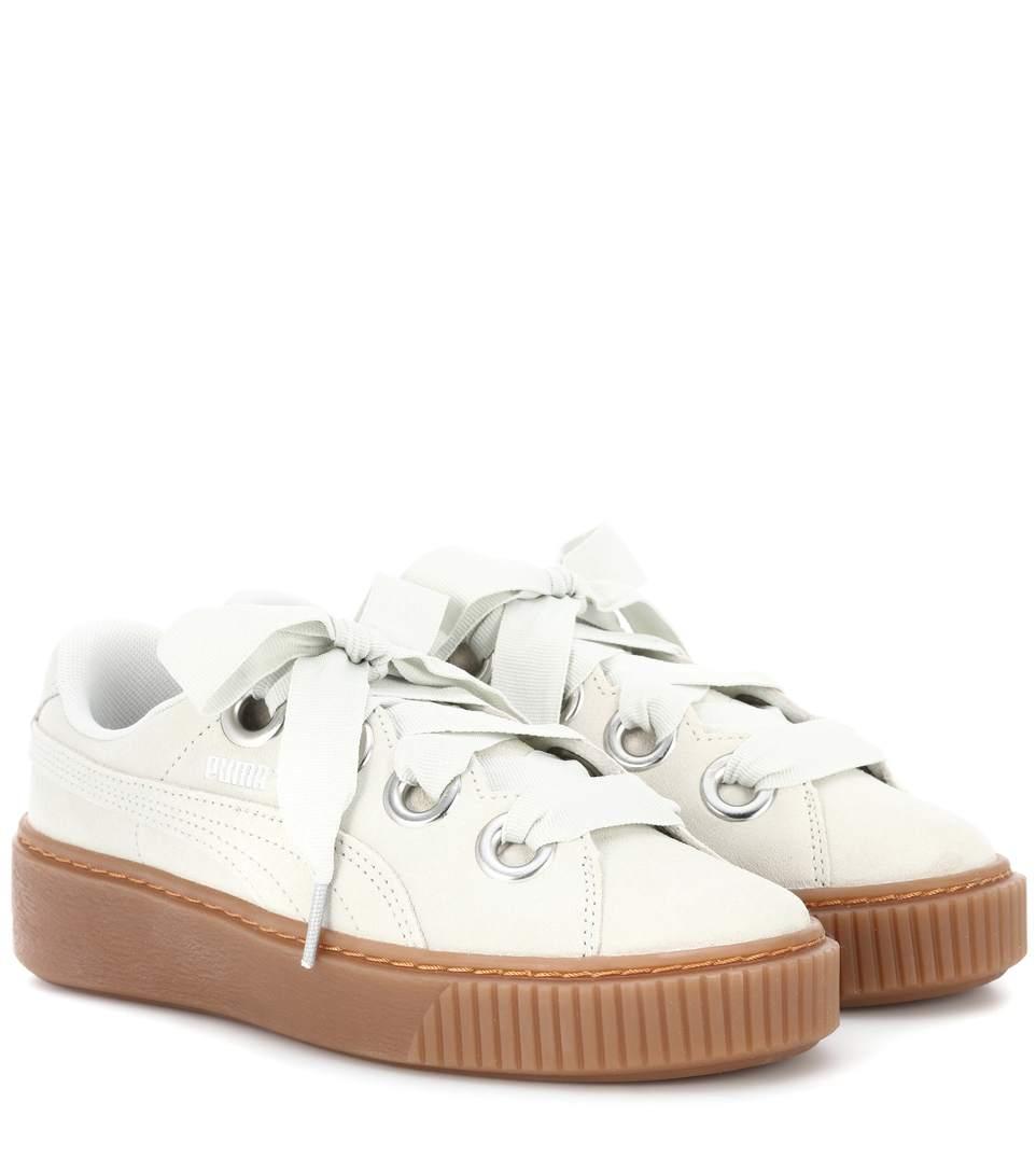 puma basket platform grey