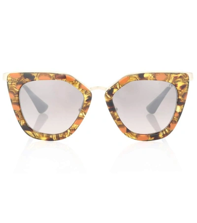 Shop Prada Cinéma Cat-eye Sunglasses In Multicoloured